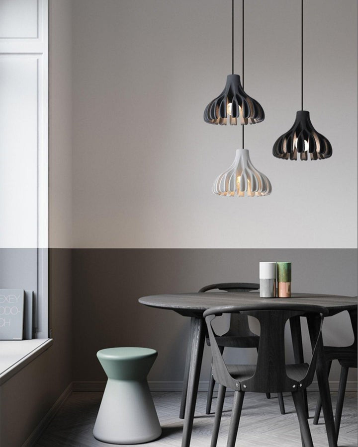 Sculptural Coral Resin Arc Pendant Light