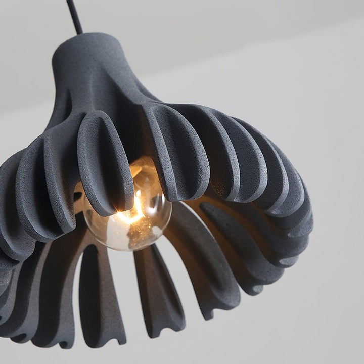 Sculptural Coral Resin Arc Pendant Light