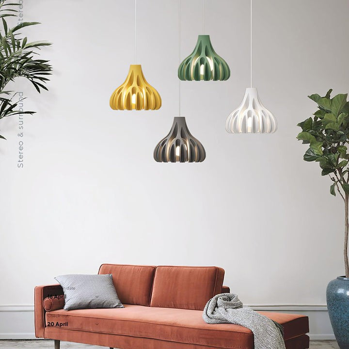 Sculptural Coral Resin Arc Pendant Light