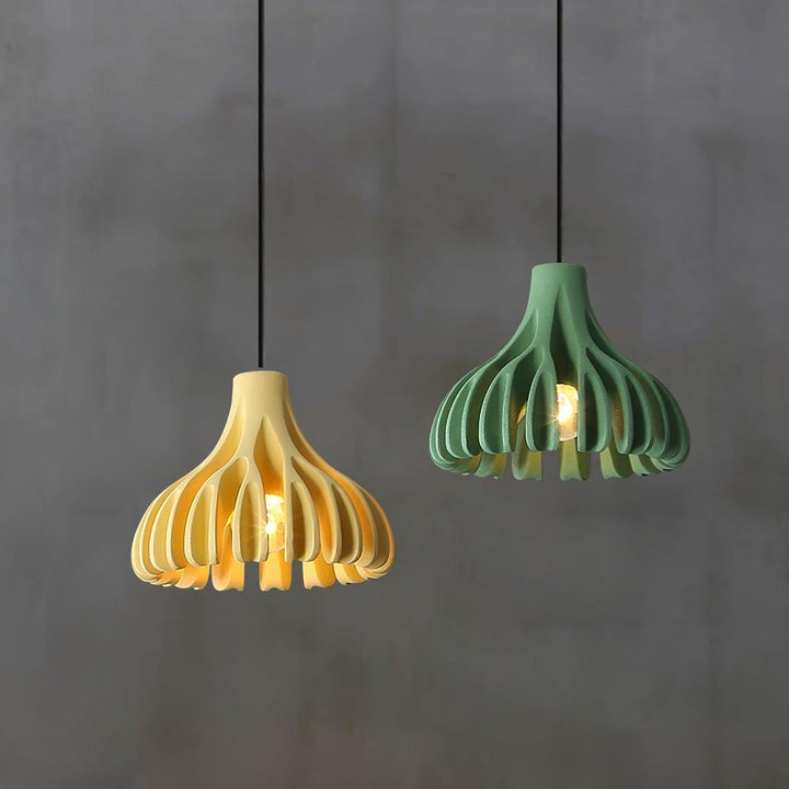 Sculptural Coral Resin Arc Pendant Light