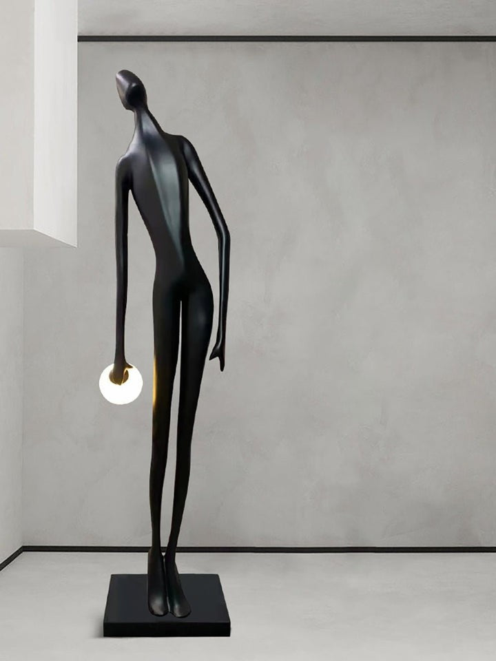 Sculptural LED Ring Floor Lamp with Minimalist Flair