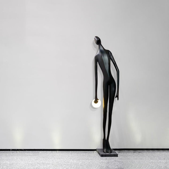Sculptural LED Ring Floor Lamp with Minimalist Flair
