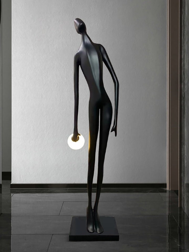 Sculptural LED Ring Floor Lamp with Minimalist Flair