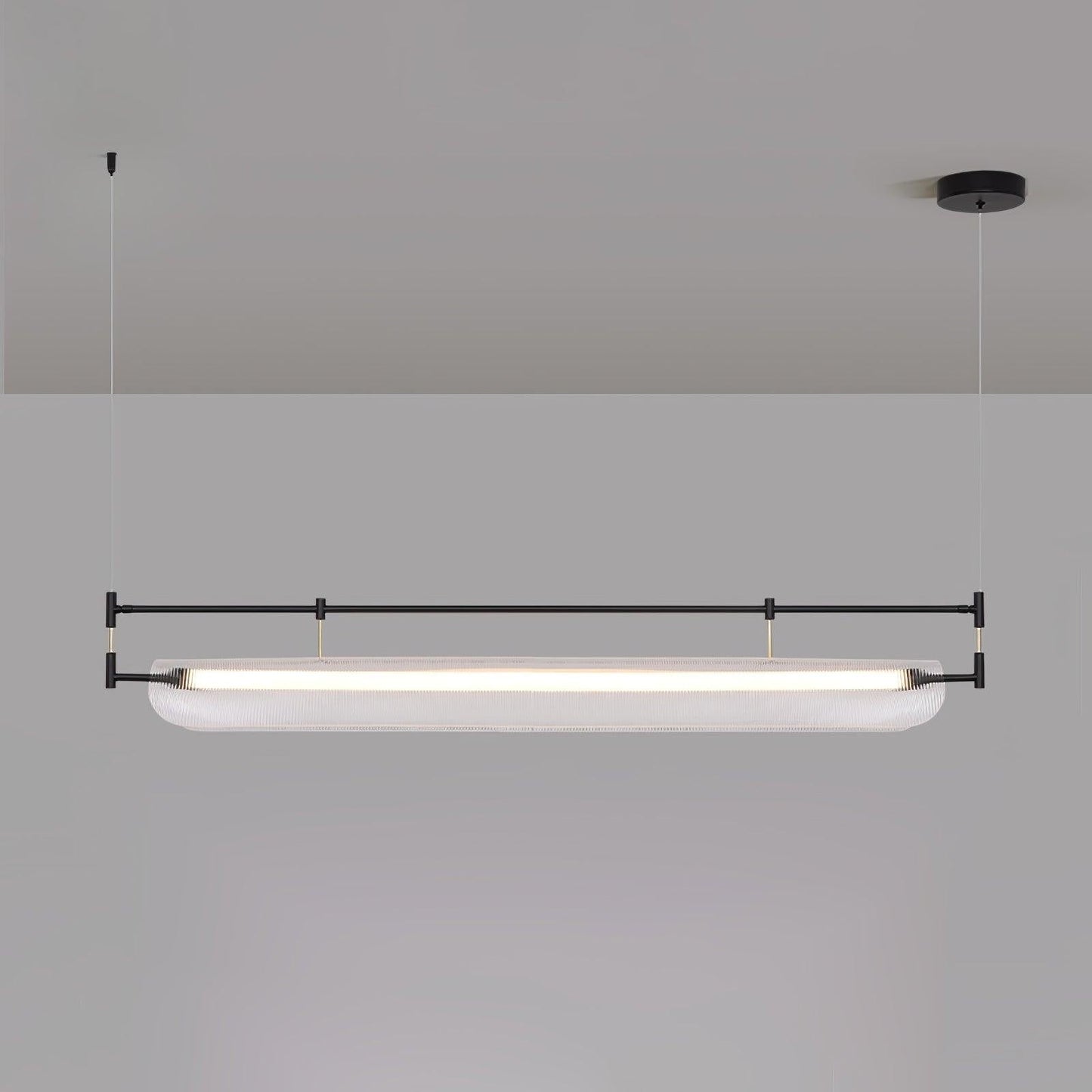 Sleek LED Linear Strip Chandelier