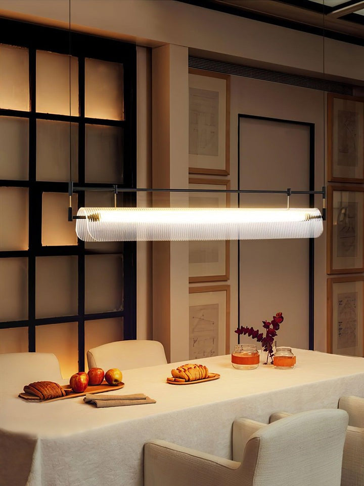 Sleek LED Linear Strip Chandelier
