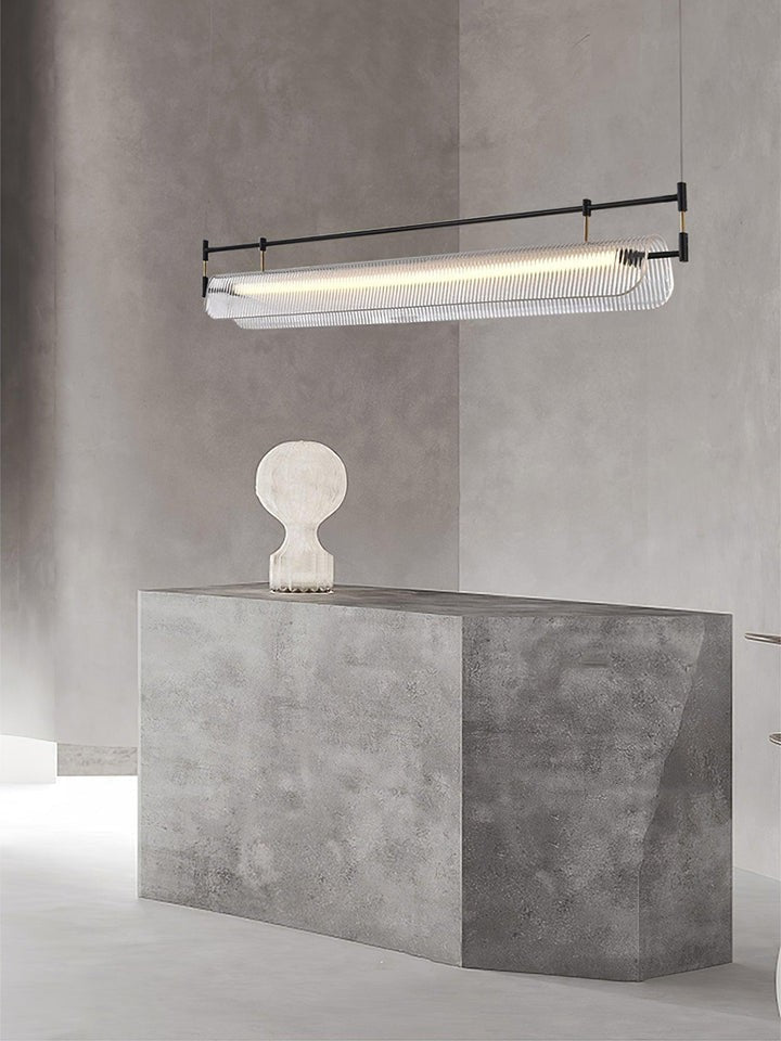 Sleek LED Linear Strip Chandelier