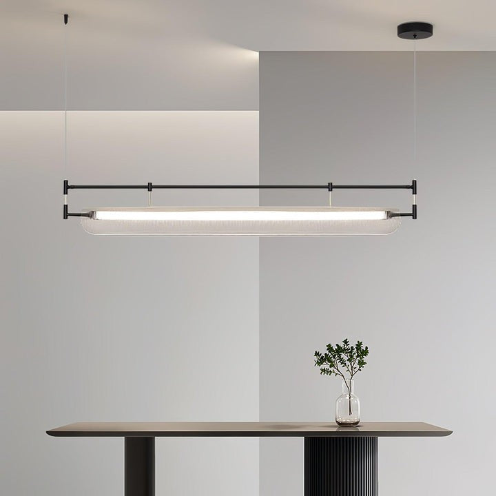Sleek LED Linear Strip Chandelier