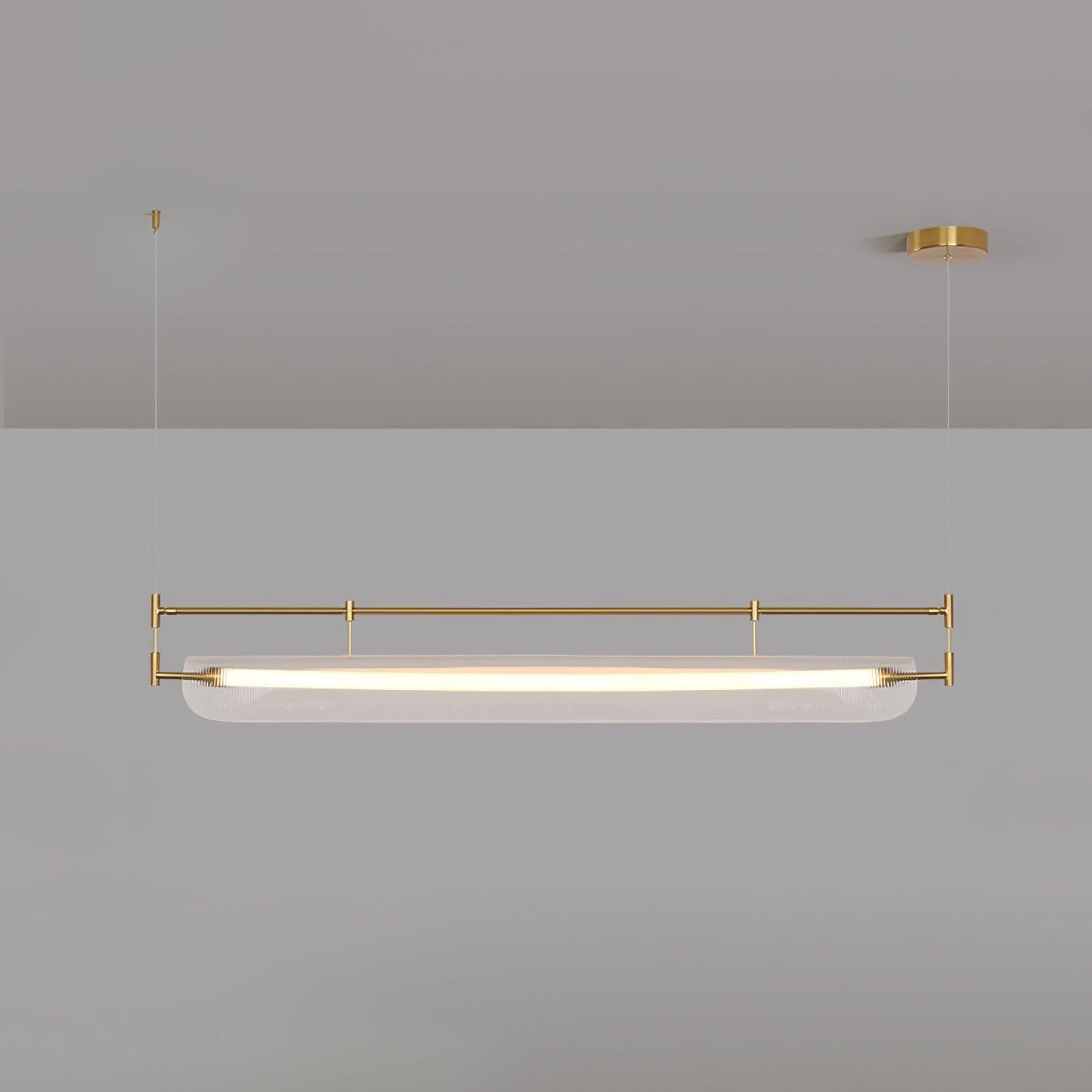 Sleek LED Linear Strip Chandelier