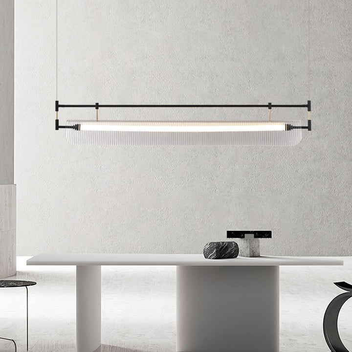 Sleek LED Linear Strip Chandelier