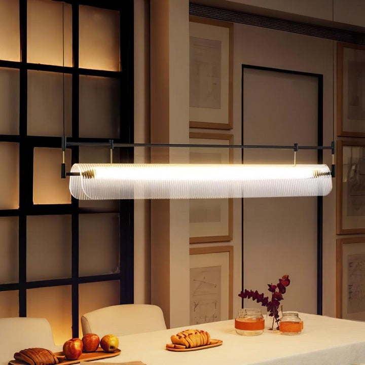 Sleek LED Linear Strip Chandelier