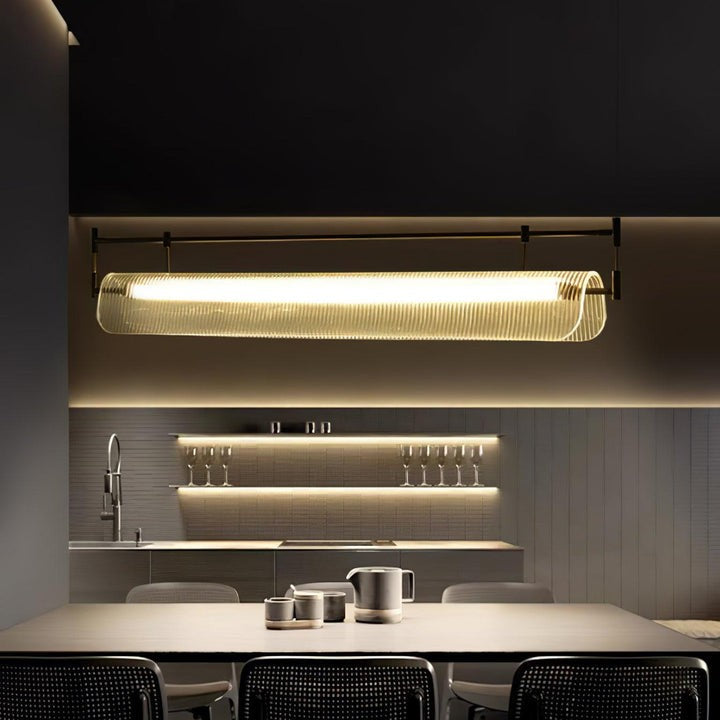 Sleek LED Linear Strip Chandelier