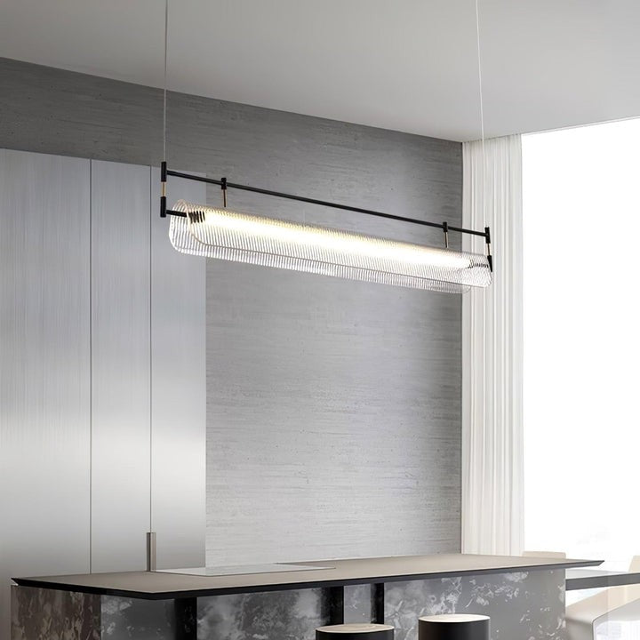 Sleek LED Linear Strip Chandelier