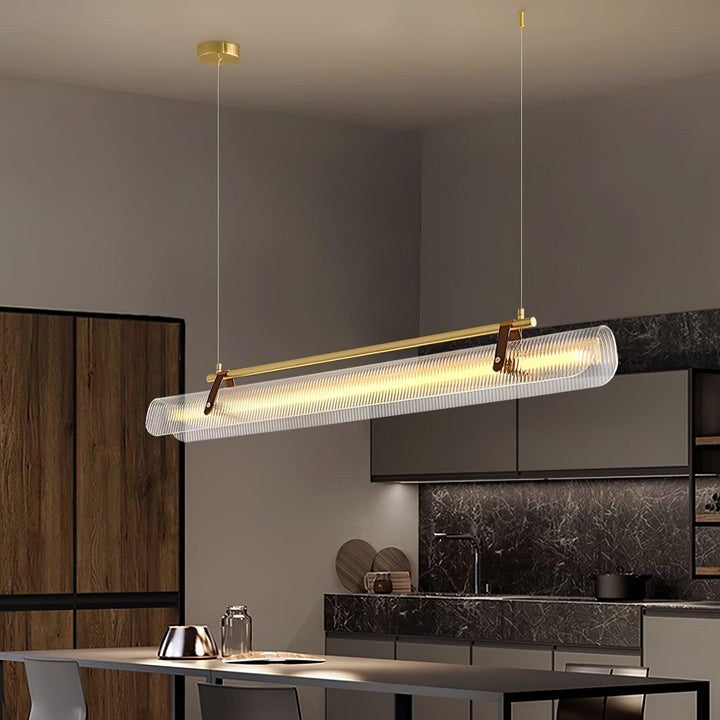Sleek LED Linear Strip Chandelier