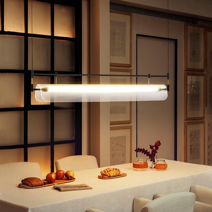Sleek LED Linear Strip Chandelier