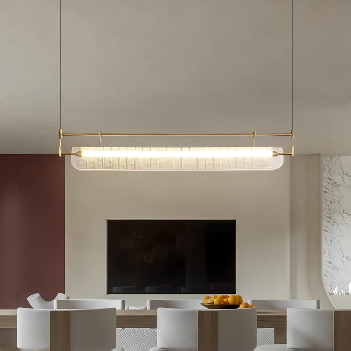 Sleek LED Linear Strip Chandelier