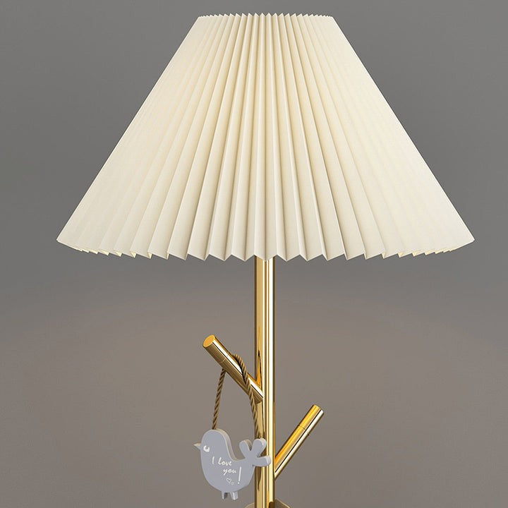 Slim Metal and Marble Base Floor Lamp