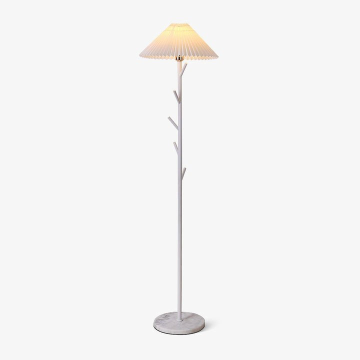 Slim Metal and Marble Base Floor Lamp