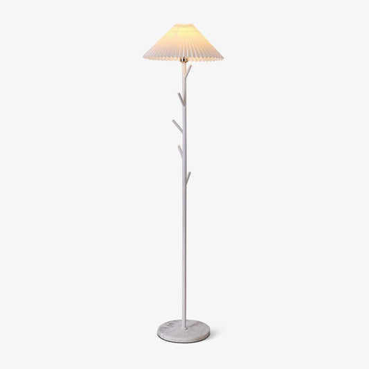 Slim Metal and Marble Base Floor Lamp