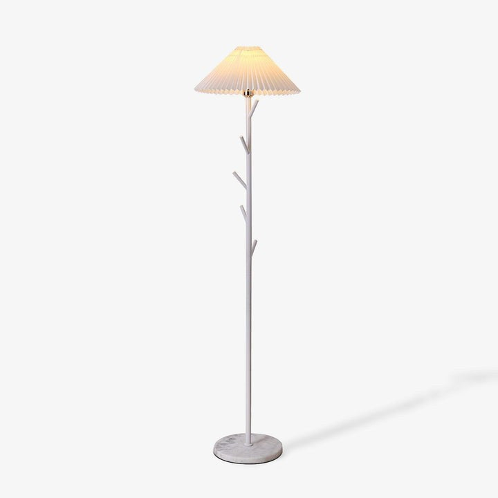 Slim Metal and Marble Base Floor Lamp