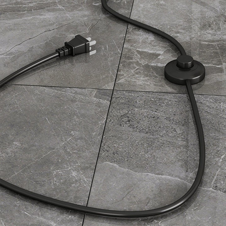 Slim Metal and Marble Base Floor Lamp