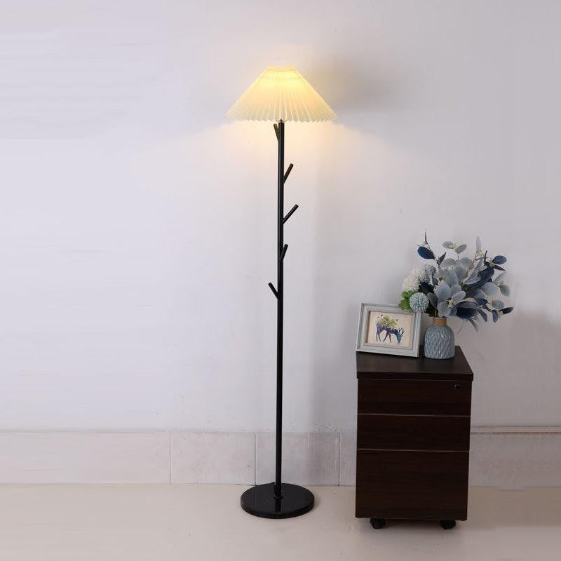 Slim Metal and Marble Base Floor Lamp