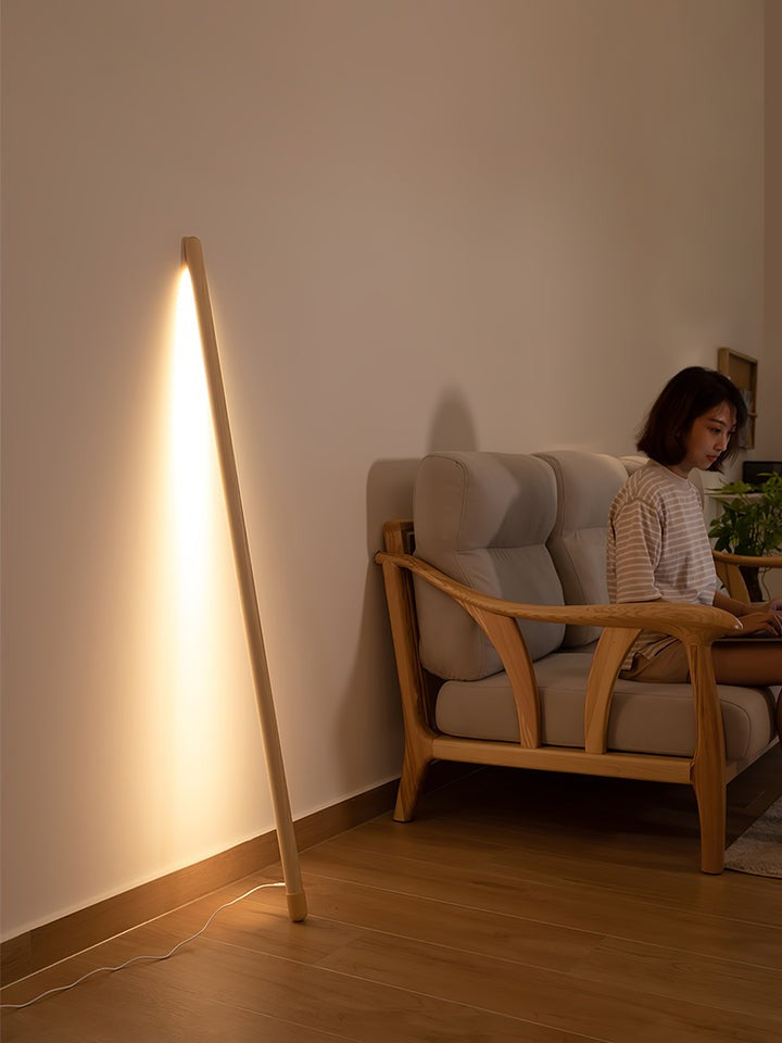 Slim Wood LED Ambient Floor Lamp with Acrylic Diffuser