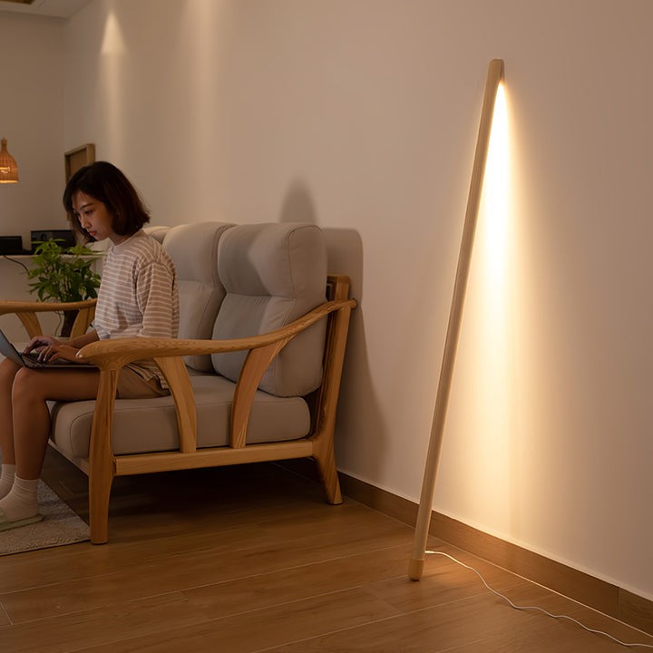 Slim Wood LED Ambient Floor Lamp with Acrylic Diffuser