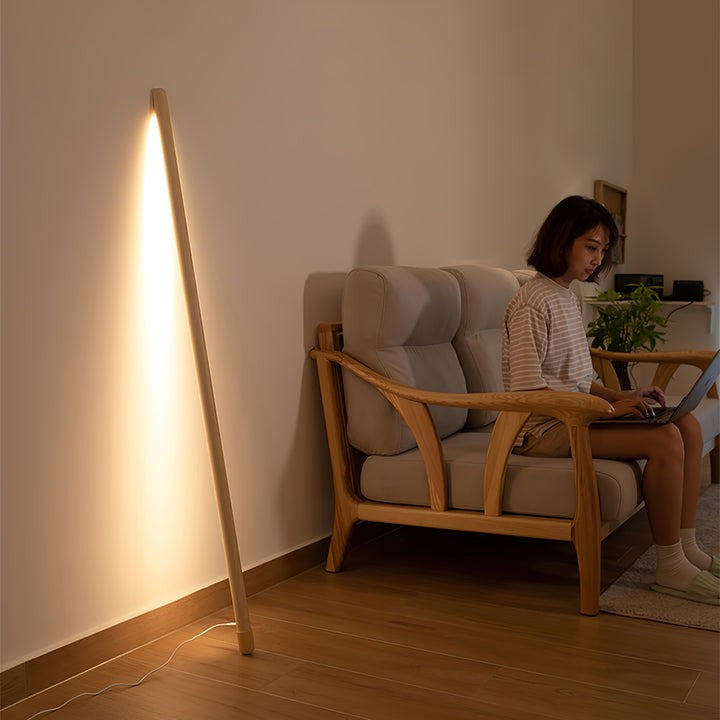 Slim Wood LED Ambient Floor Lamp with Acrylic Diffuser