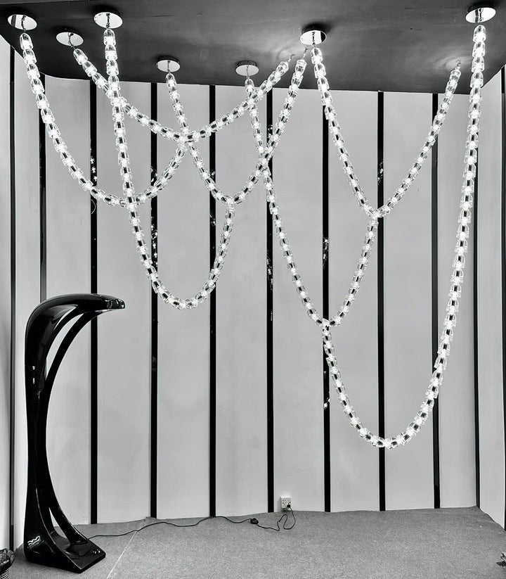 Snake-Inspired Crescent LED Chandelier - Style A