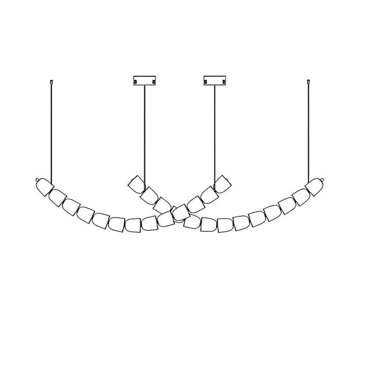 Snake-Inspired Crescent LED Chandelier - Style A