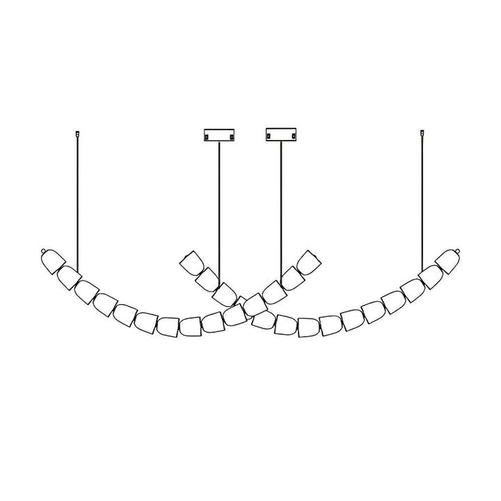 Snake-Inspired Crescent LED Chandelier - Style A