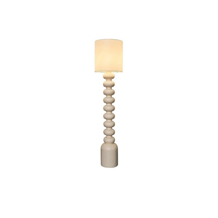 Speckled Bubble Base Floor Lamp with White Drum Shade