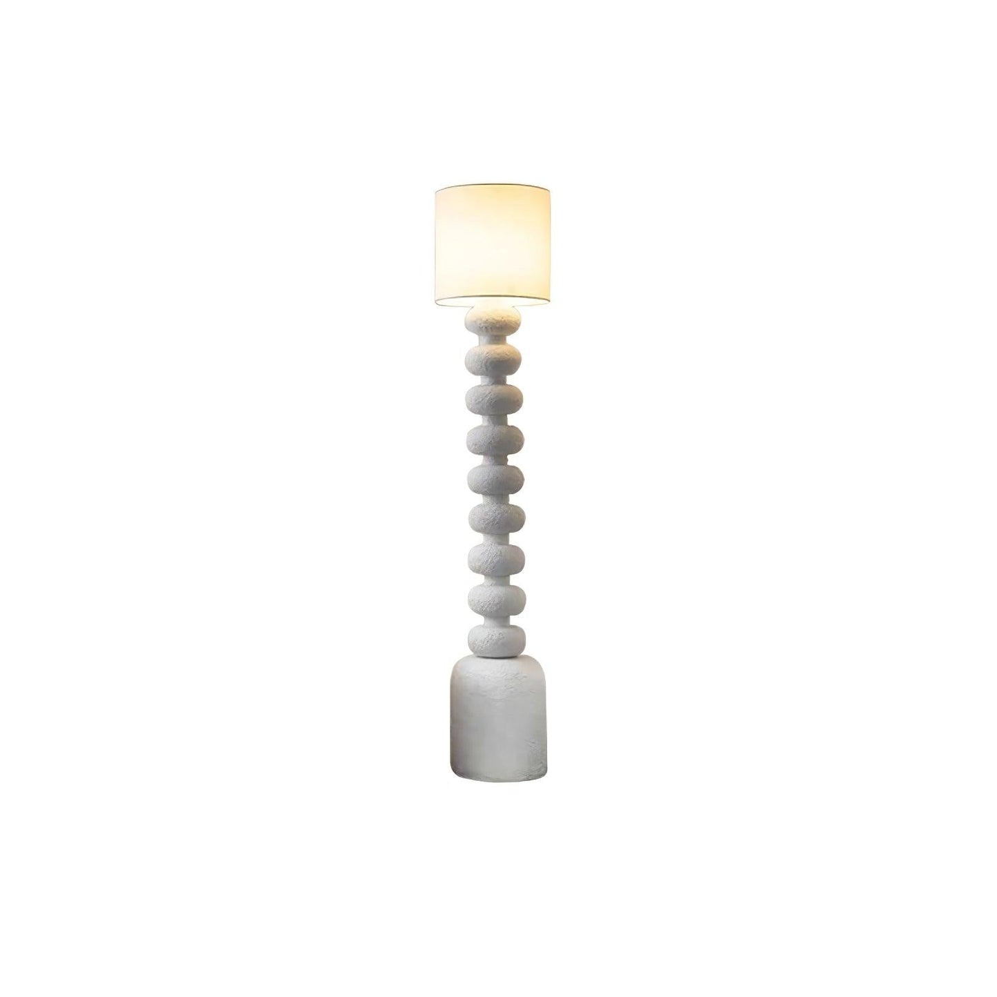 Speckled Bubble Base Floor Lamp with White Drum Shade