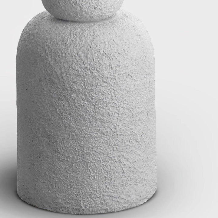 Speckled Bubble Base Floor Lamp with White Drum Shade