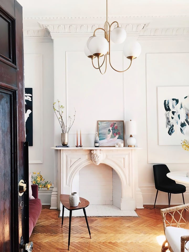 Swan-Neck Metal & Glass Globe Chandelier