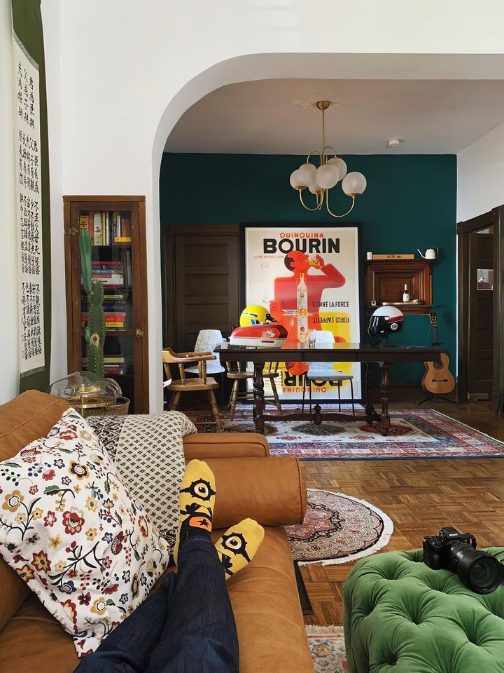 Swan-Neck Metal & Glass Globe Chandelier