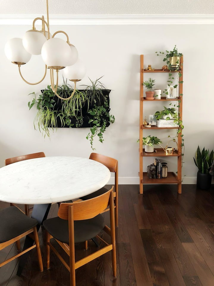 Swan-Neck Metal & Glass Globe Chandelier