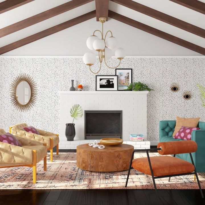 Swan-Neck Metal & Glass Globe Chandelier