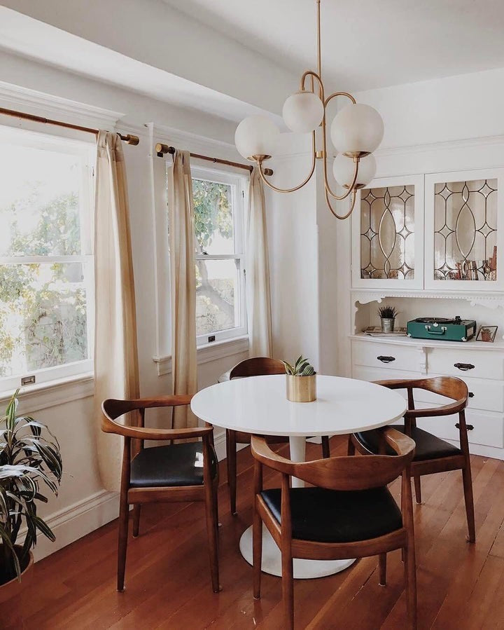 Swan-Neck Metal & Glass Globe Chandelier