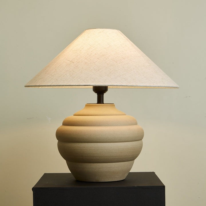 Textured Ceramic Ripple Table Lamp