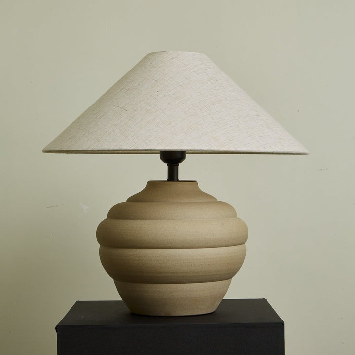 Textured Ceramic Ripple Table Lamp