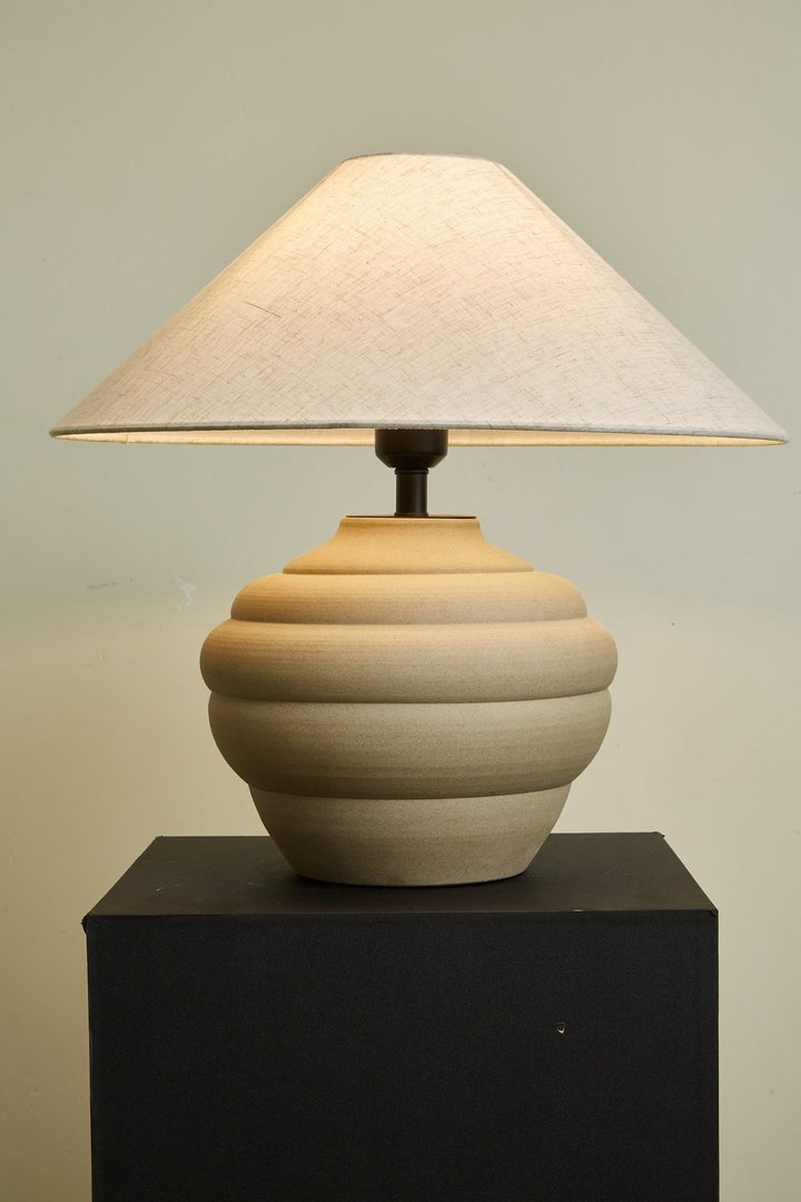 Textured Ceramic Ripple Table Lamp