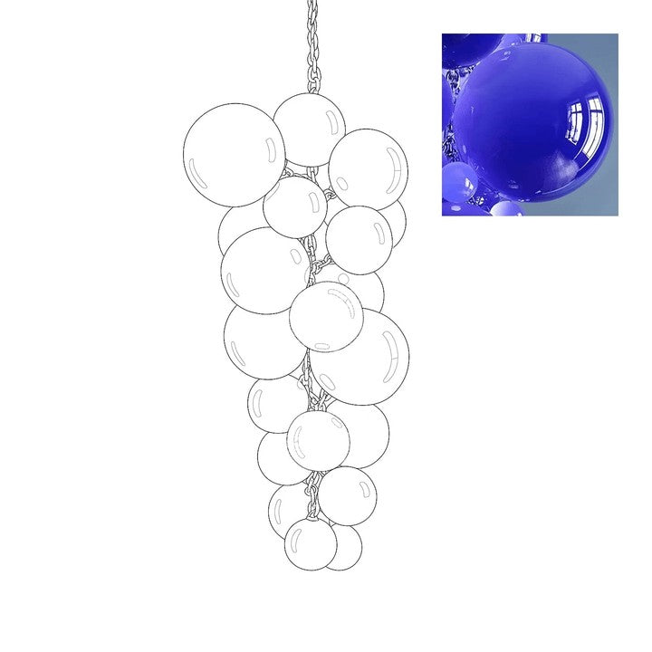 Tiered Handblown Glass Orb Cascade Chandelier