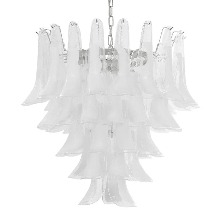 Tiered Handblown Murano Glass Chandelier – Mid-Century Inspired Ceiling Light