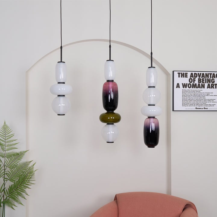 Tinted Glass Cluster Pendant Light