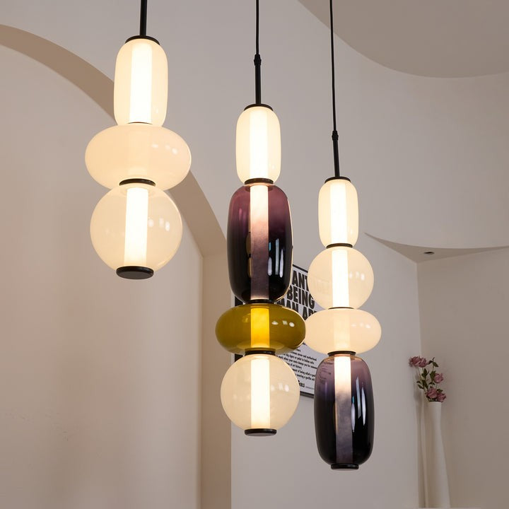 Tinted Glass Cluster Pendant Light