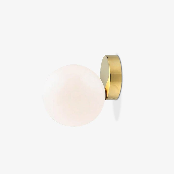 Tip of the Tongue Gold Metal Wall Sconce with White Glass Shade