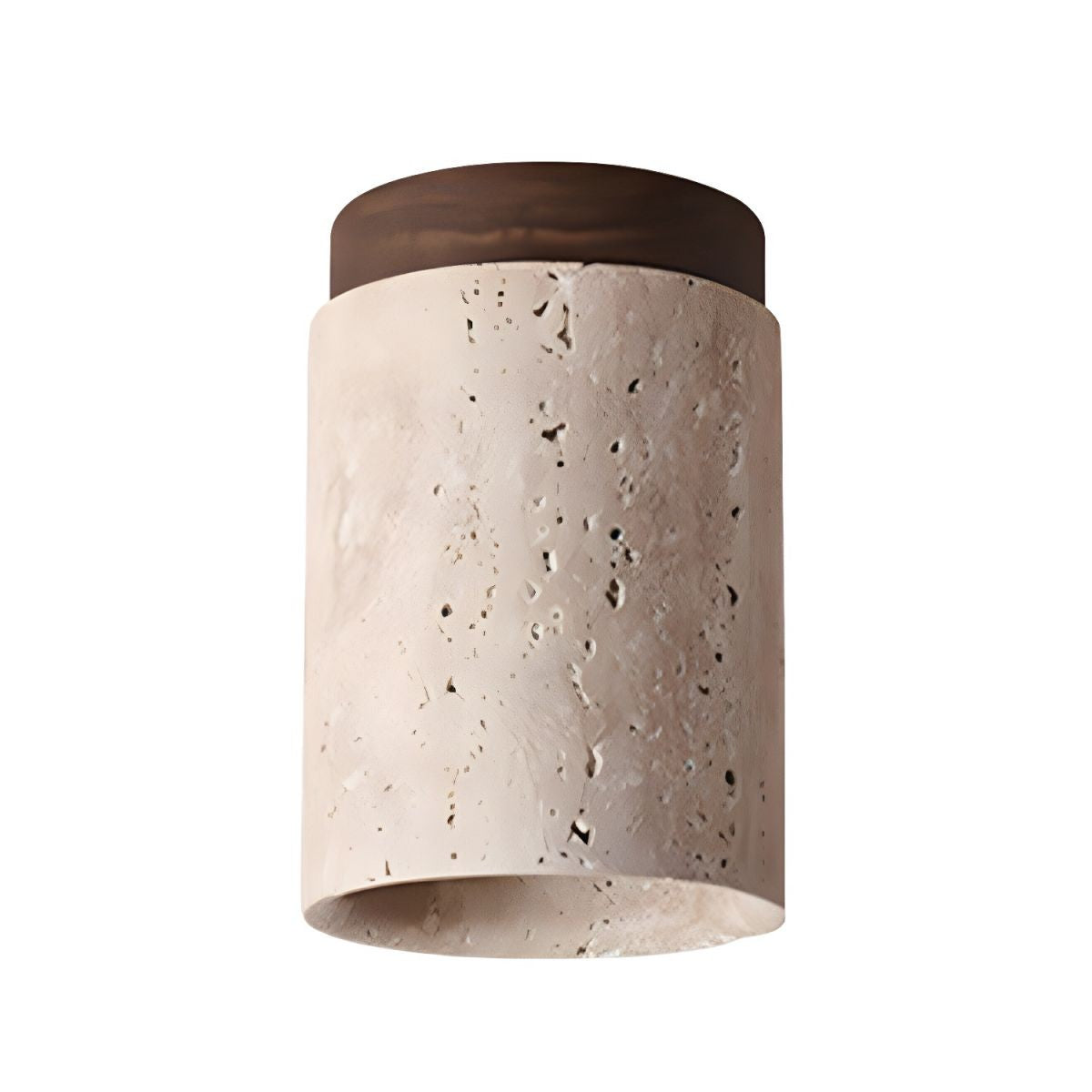 Travertine Cylinder Ceiling Light Fixture
