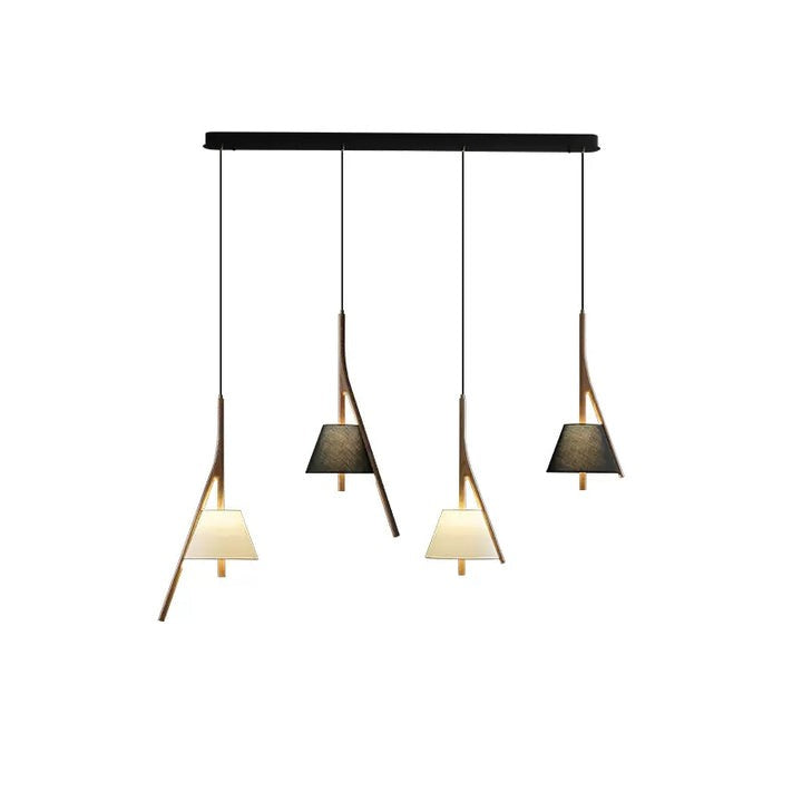 Triangular Wooden Pendant Ceiling Light