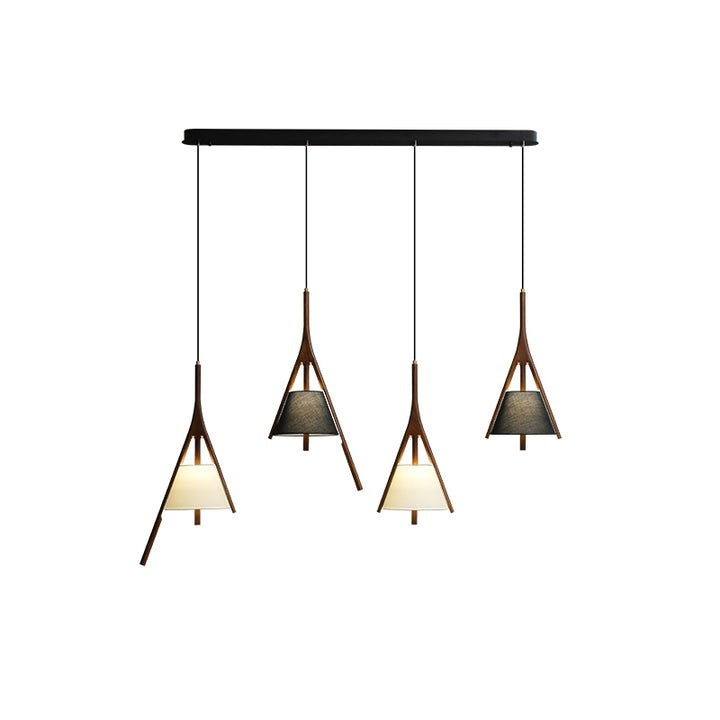 Triangular Wooden Pendant Ceiling Light